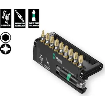 Bit Držák 9-ti bitů bitorsion, 2 bit-check 10 pz, wera, 347153