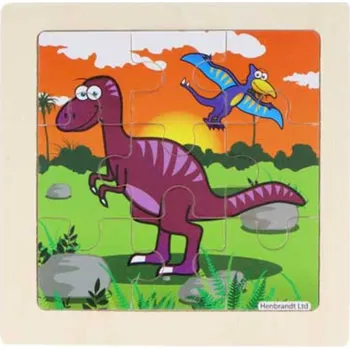 Dřevěné puzzle Dinosaurus: T-Rex 9 dílků