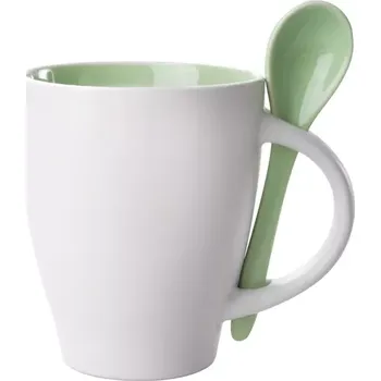 Spoon hrnek se lžičkou - 300 ml - zelená / bílá - AP862000-07