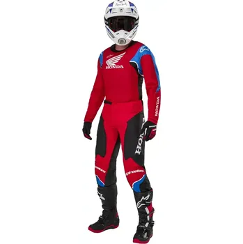 Moto dres A Motokrosový komplet kalhot a dresu ALPINESTARS RACER ICONIC KOLEKCE HONDA, barva červená/černá/modrá/bílá velikost 36+XL (kolekce ve spolupráci se značkou HONDA)
