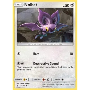 Volný čas Pokémon FLI 100/131 Noibat - Forbidden Light Stav: Good, Verze: REVERSE HOLO
