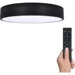Solight WO799-1-B REMOTE - LED stropní svítidlo stmívatelné dálkovým ovladačem, Ø 40cm, 50W, 3000-6000K (Stropní černé svítidlo s dálkovým ovladačem)
