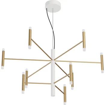 Linea Light 9752 Perla_P9, bílo-zlatý moderní lustr, 40W LED 3000K DALI, 87x100cm