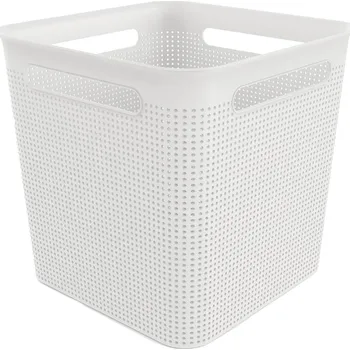 Úložný box Rotho Úložný box s madly BRISEN 18l, 29x29x29cm, bílý S víkem / Bez víka: Bez víka