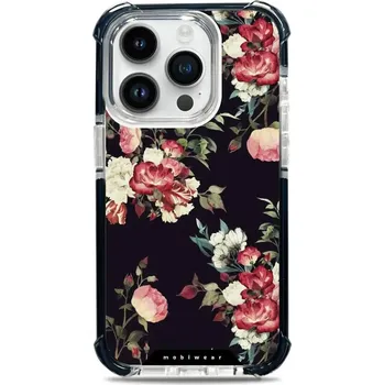 Pouzdro na mobilní telefon Odolný obal Mobiwear MagSafe Elite Bumper - Apple iPhone 14 Pro - D003D Růže na černé (Odolný kryt, pouzdro, obal Mobiwear Elite Bumper na mobil Apple iPhone 14 Pro - D003D Růže na černé, materiál Plast + TPU silikon + kov - zesílená ochrana telefonu,)
