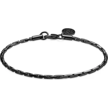 Náramek Essentials | 3mm řetízkový náramek s&nbsp;obdélníkovými články v&nbsp;černé barvě gunmetal - Lucleon