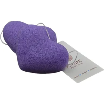 Odličovací ubrousek Konjac Konjaková houbička s extraktem z borůvek, 1 ks Tvar: Srdíčko