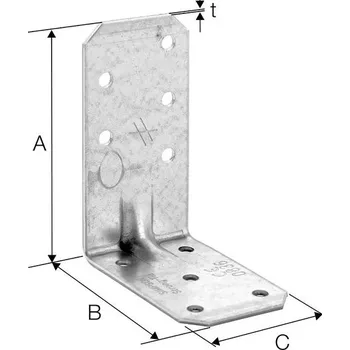 Tesařské kování SCH SIMPSON úhelník spojka AA60280 žárový pozink.