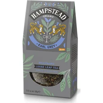 Horký nápoj Bio černý sypaný čaj Hampstead Tea London Earl Grey 100 g