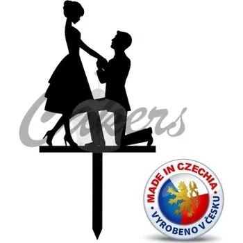 Jedlá dekorace na dort Zápich do dortu - Žádost o ruku