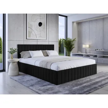 Postel Eka Čalouněná postel LINDA 140x200 cm Barva látky Trinity: (2316) Černá