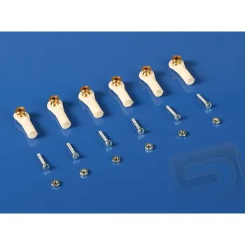 RC náhradní díl MPJet 2403 Kulový čep V1, pr.4mm, M2/1,6 Krátký Bílý 6ks - expresní doprava