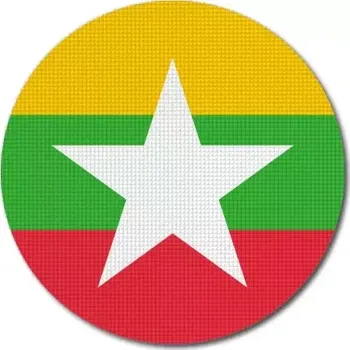 Vlajka Pelisport Myanmarská vlajka kulatá ø 45 mm
