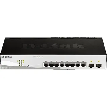 Switch D-Link DGS-1210-10 10-Port Gigabit Smart+ Switch, 8x GbE, 2x SFP, fanless