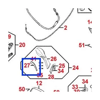 Kymco Krytka pravého zrcátka stříbrná MA3660