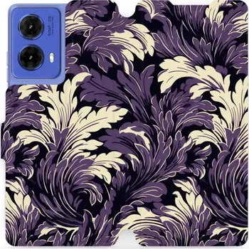 Pouzdro na mobilní telefon Flipové pouzdro Mobiwear - Motorola Moto G85 5G - VA46S Fialové rostliny (Knížkové flip pouzdro, obal, kryt na mobil Motorola Moto G85 5G - VA46S Fialové rostliny, materiál Umělá kůže + TPU - ochrana 360°, stojánek, silikonová vanička, magnetické zavírání