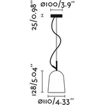 FARO BARCELONA Závěsná lampa Studio, Ø 11 cm, růžová/černá, ocel - Stříška - Ø 10 cm, výška 2,5 cm růžová, černá 1 x 8 W LED - Doprava zdarma