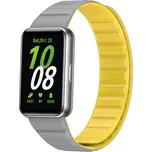 Silikonový magnetický řemínek pro Samsung Galaxy Fit 3 Barva: Šedo-žlutý