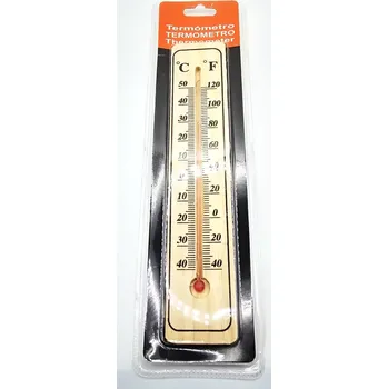 Domácí teploměr Qiim B023 Dřevěný Teploměr Venkovní/Vnitřní, -40°C až +50°C, 20 cm (Dřevěný teploměr | Venkovní teploměr | Vnitřní teploměr | Teploměr na zeď | Teploměr na zahradu | Celsia | Fahrenheita | Dřevěný dekor | Rustikální styl)