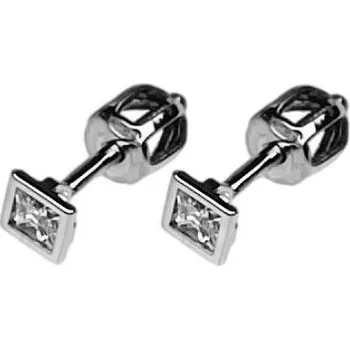 Náušnice Stříbrné náušnice šroubovací - čtverečky 3,5 mm