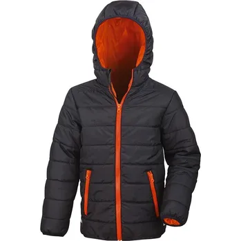 Chlapecká bunda Result Dětská prošívaná bunda Černá a oranžová XS