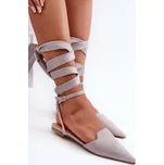 baleríny z ekologického semiše s špičatými špičkami Ellesara Barva: Stříbrná, Velikost: 36