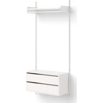 Koupelnový nábytek New Works Policová sestava Wardrobe Shelf Cabinet w. Drawers 1, white/white