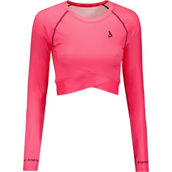 Dámské tričko Dámský funkční crop top s dlouhým rukávem premium ALTISPORT VOJ/ALW000TR04 FLUO PINK XL