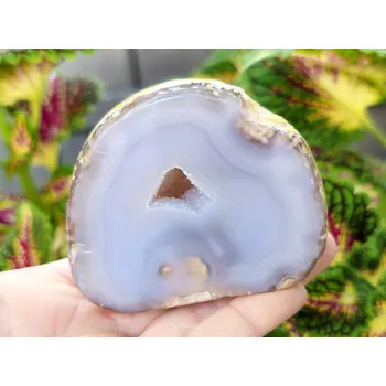 Přírodní kámen Achát šedý geoda s dutinkou 249g z Brazílie