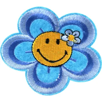 Nášivka Pro Háčkování Nažehlovací aplikace květina modrá