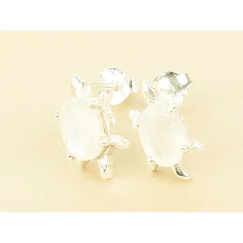 Náušnice Měsíční kámen náušnice želva Ag 925/1000