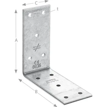 Tesařské kování SCH SIMPSON úhelník spojka ABB40390 žárový pozink.