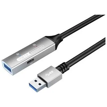 Datový kabel PremiumCord USB 3.2 repeater a prodlužovací kabel Male-Female, 5Gbps Aluminium 20m
