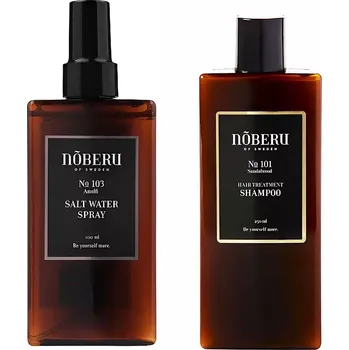 Stylingový přípravek Noberu Hair Set with Sea Salt Spray & Hair Shampoo - Sada slaného spreje a šamponu na vlasy