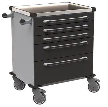 Servírovací stolek MOBI 02 N vozík zdravotnický, plast ABS, černá