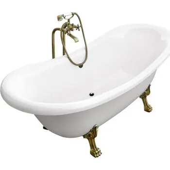 Vana Vana AMELIA 190x77 cm volně stojící bílá, se zlatými nožičkami, VANALI190Z