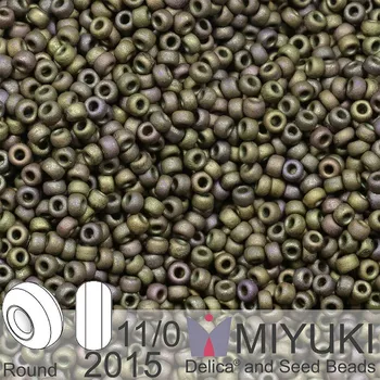 Korálek Korálky Miyuki Round 11/0. Barva 2015 Matte Metallic Olive Iris. Balení 5g.