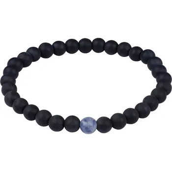 Módní doplněk Troli Korálkový náramek z onyxu a modrého jaspisu 20 cm + 2 měsíce na vrácení zboží