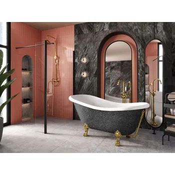 Vana Vana OTYLIA Glam 160x77 cm volně stojící oválná univerzální grafitová+bílá nožičky bílé VANMER160WG3