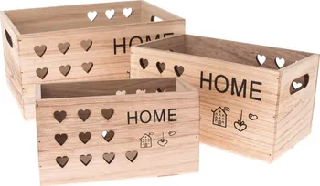 Úložný box Dakls Home sada bedýnek 3 ks 30 x 20 x 15 cm, 25 x 15 x 13, 20 x 10 x 11 cm přírodní