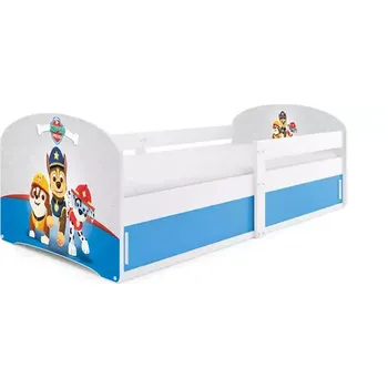 Postel BMS GROUP Dětská postel Luki 1 80x160 - 1 osoba bez matrace - Bílá, Pes