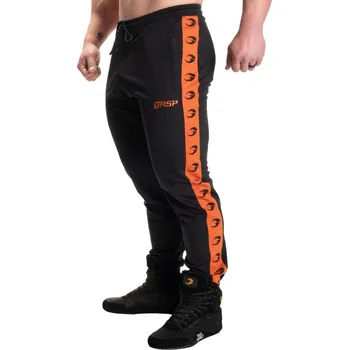 Gasp TRACK SUIT PANTS BLACK/FLAME – tepláky Gasp černo-oranžové Velikost: XXL