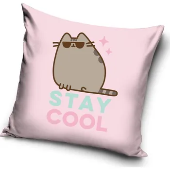 Polštář Dětský polštářek KOČIČKA PUSHEEN STAY COOL, růžový 40x40cm