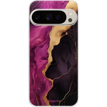 Pouzdro na mobilní telefon Odolné silikonové pouzdro iSaprio - Pink Black Marble - Google Pixel 9 / 9 Pro
