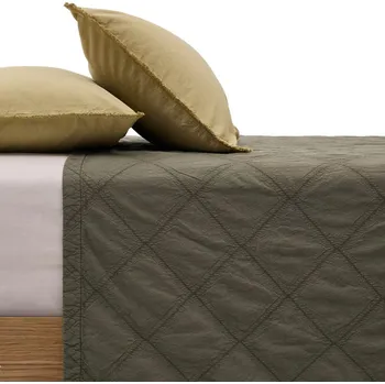 Přehoz na lůžko Zelený bavlněný přehoz Kave Home Serla 240 x 260 cm