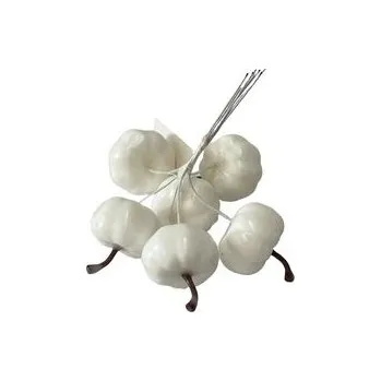 Svíčka dekorace DÝNĚ bílé svazek se 6ks (d4cm), 10cm, plast