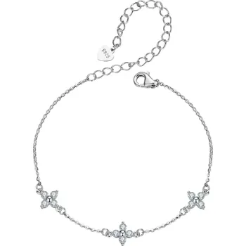 Náramek For Silver Náramek s Moissanitem 0,03ct Květ - Stříbro 925