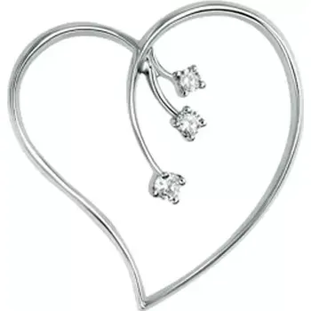 Přívěsek Dámský přívěsek bílé zlato 585/1000 přírodní diamant 0.065 ct srdce GKW37238