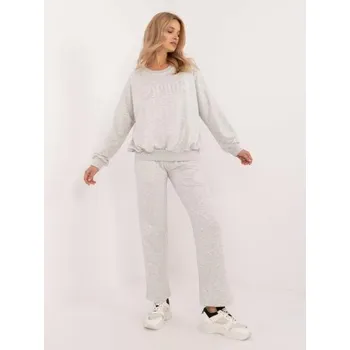 Dámská tepláková souprava s nášivkou světle šedá