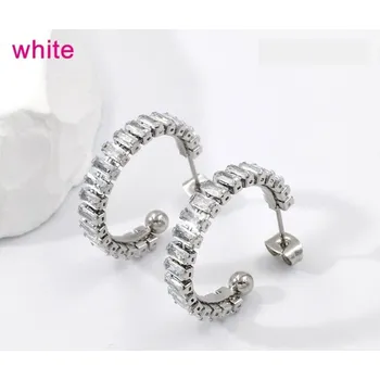 Náušnice Ocelové Hypoalergeni Náušnice , Kruhy zdobené kameny.